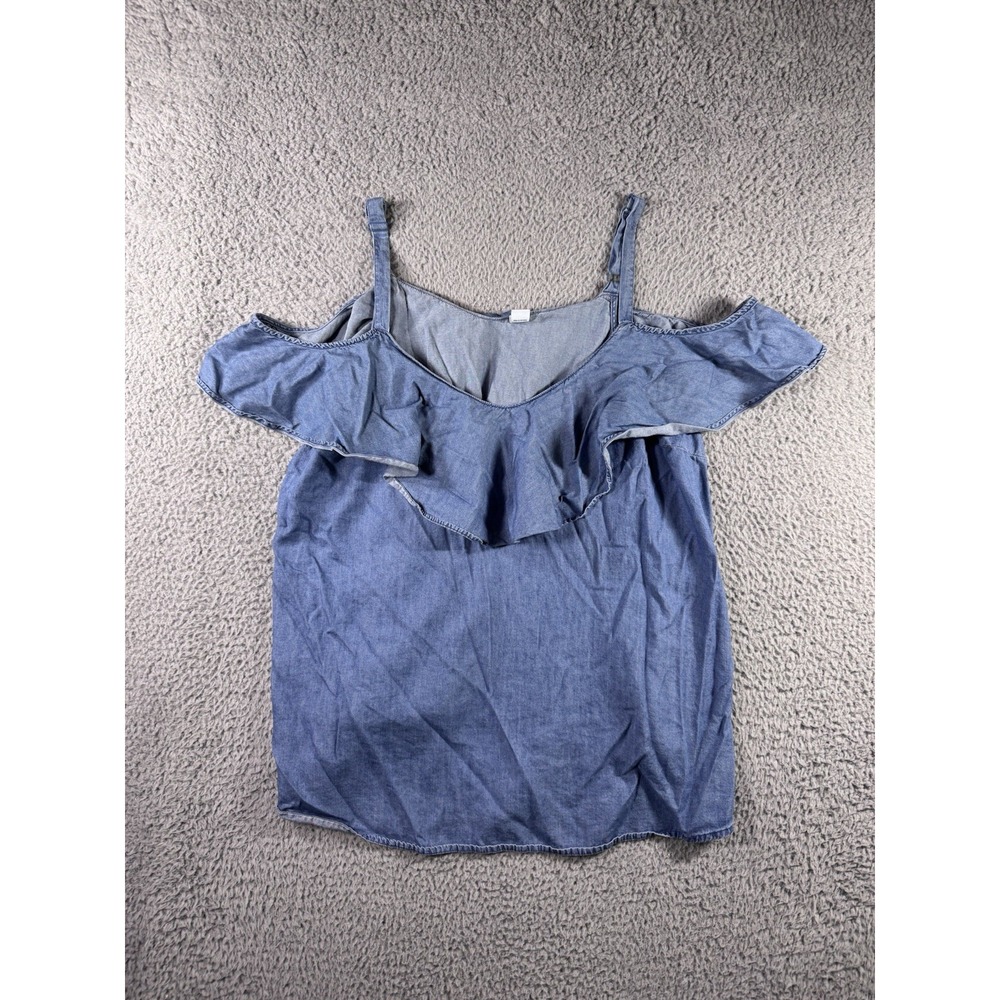 Old Navy Ruffle Tank Top Women 2X Plus Sleeveless Cottagecore Peasant Coastal